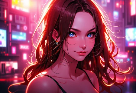 bv-anibrush. A full body shot of a stunning beautiful young woman in illusttration style. The scene is glamorous., <lora:bv-anibrush-v1-flux.safetensors:1.0:1.0>