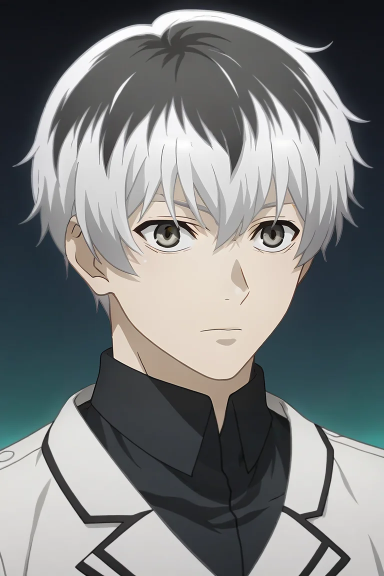 score_9, score_8_up, score_7_up, source_anime, rating_safe, intricate details, anime screencap, , official style, , upper body, , 1boy, solo, male focus, <lora:ken_kaneki_pony:0.82>, ken_kaneki, white hair, grey eyes, , hair between eyes, tokyo ghoul:re, sasaki haise, two-tone hair, grey hair, multicolored hair, king costume, underworld, , <lora:sdxl_lightning_8step_lora:1>