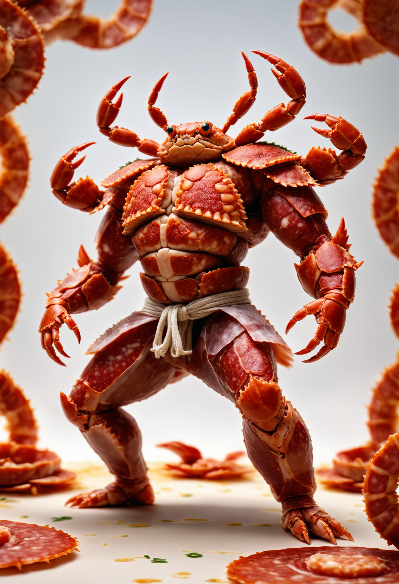 cinematic photo, [anime artwork::10], centered, martial artist with crab DNA, resulting in a new character that embodies elements of both, dynamic pose, full body shot, hybrid, double exposure art, background: dojo, depth of field, full color, photorealistic, hyper realistic, highly detailed, pro vector, bright colors, shiny, fractal details, art by j.c. leyendecker, 35mm photograph, film, bokeh, professional, 4k, highly detailed <lora:dvr-slm:1> dvr-slm
