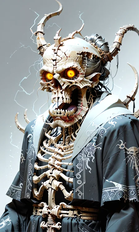 Depict the Grim Reaper with an exaggeratedly tall and thin figure, almost skeletal. The robe should appear tattered and flowing, giving it an ethereal quality that seems to swallow light
<lora:detailxl:1> <lora:Fant5yPony:1>  <lora:corroded:1> <lora:incase_style_v3-1_ponyxl_ilff:1>