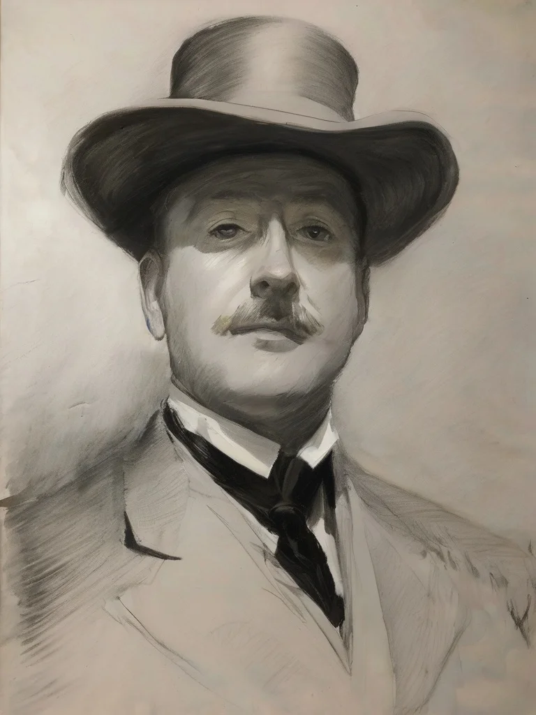 1man,best quality,highly detailed,sketch,style of John Singer Sargent,<lora:sargent-000005:0.55>,