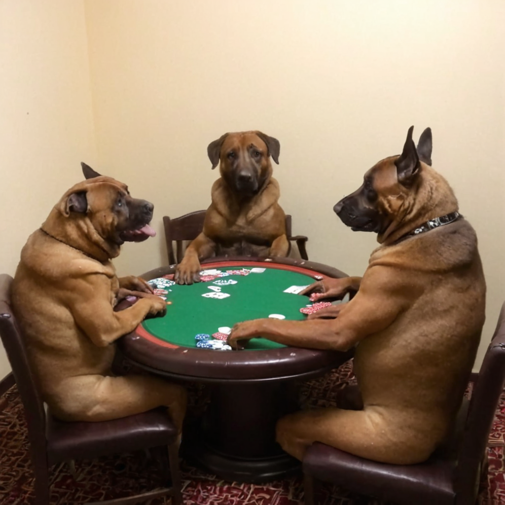 dogs playing poker, vhslora