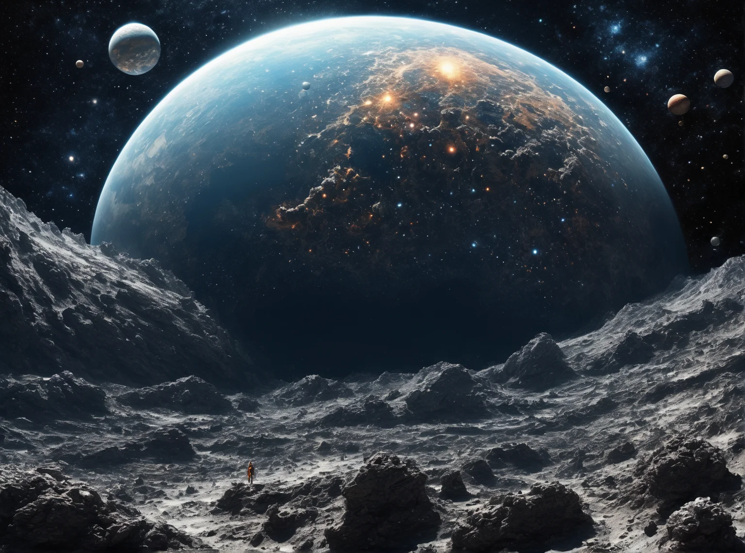 It is a being made of billions of tiny gemstones; he resembles either a woman or a man.
This being is called Rendomriin.
Rendomriin is extremely powerful, proud, and arrogant, but it is also fair and impartial.
it is currently watching a magical planet from space, wondering whether or not to destroy it. view from space, deep space scenery, side view, in the picture described Rendomriin floating in space and watching a planet .
<lora:FC Flux Perfect Busts:1.7> <lora:extremely_detailed:1.9> <lora:å·¨ç¥_FLUX_lora_v1:1.8> <lora:Realistic-Fantasy-style_flux1D_LOREVER:1.4> <lora:spacemerge1:1> <lora:ymnmpi196a29e8950n39e6:1.6>
