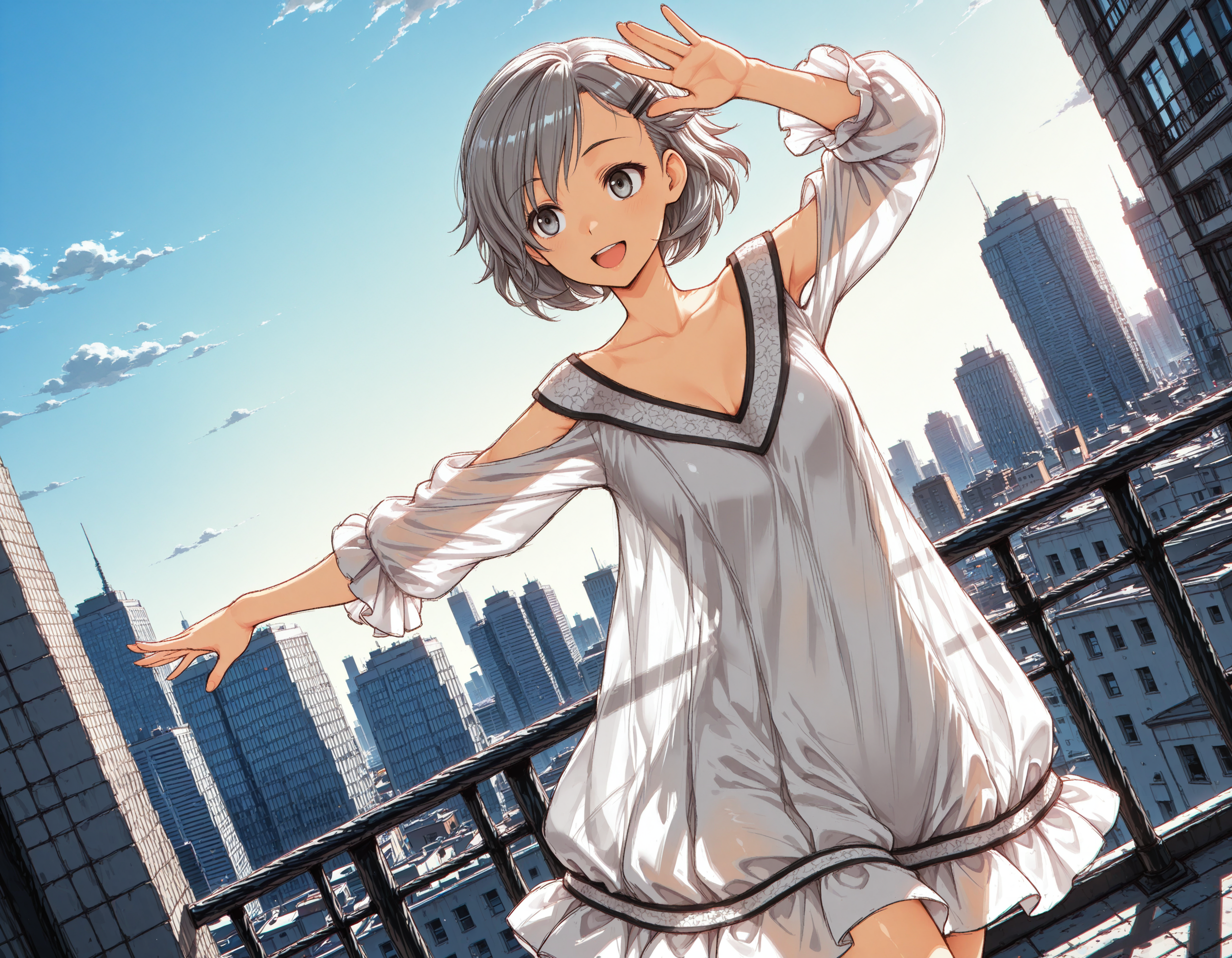 1girl, <lora:orikishi_mitsu:1> ,orikishi_mitsu,mitsu_dress,
street,skycrapter,buildings,cityscape,dancing,dynamic angle, ,cowboy_shot,happy,dynamic pose,summer,chromatic aberration, new york,(see-through silhouette:0.5)
<lora:dmd2_sdxl_4step_lora_fp16:1>