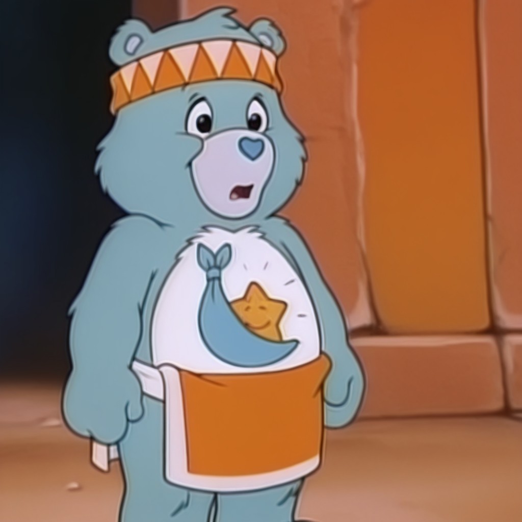 masterpiece, best quality, amazing quality, Tugsbearil, semi-anthro, male, bear_boy, blue fur, black eyes, tummy symbol, orange white trim loincloth, orange and white headband, standing, western background, , <lora:e5d3dea3-9b99-4af0-b3b8-9e403002dc5e:1.0>