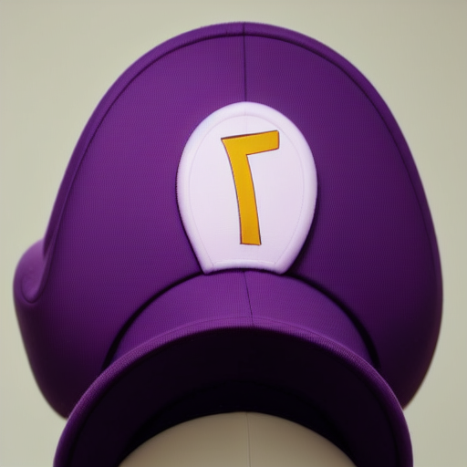 Waluigi hat, from above, hat only, headwear only, purple headwear, headwear, object only, hat,