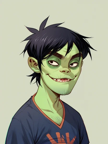 score_9, score_8_up, score_7_up, score_6_up, score_5_up, <lora:H3wl3ttXLP:1> h3wl3tt, 1boy, green skin, black hair