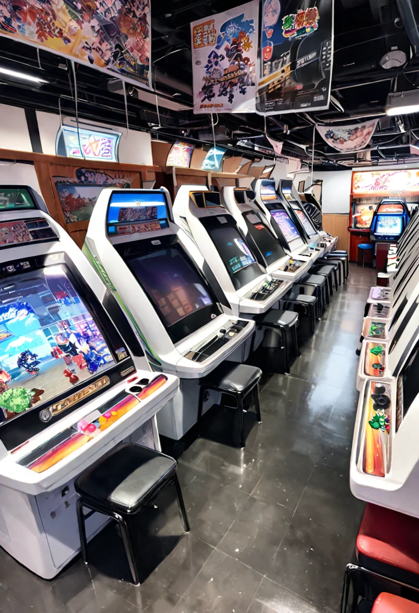 masterpiece, best quality, very aesthetic, absurdres,
game_center, scenery, japan, arcade cabinet, scenery, chair, indoors, poster (object), monitor
<lora:game_center_SDXL_V1:1>