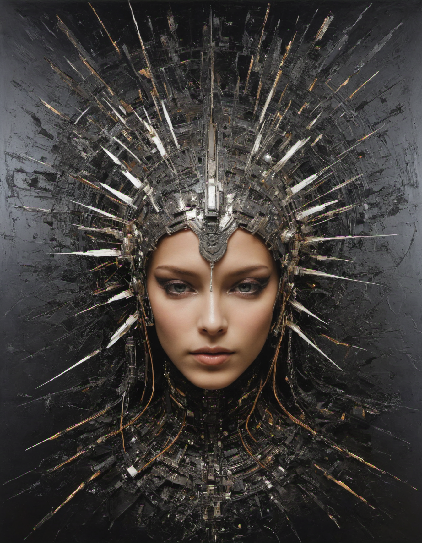 by Matias Hannecke,  (electrifying but extremely beautiful:1.4), (intricate details, masterpiece, best quality:1.4) , in the style of nicola samori,
Futuristic style, sleek, modern, ultramodern, high tech, detailed,,  looking at viewer
<lora:epi_noiseoffset2:0.5> <lora:add-detail-xl:1> <lora:xl_more_art-full_v1:0.5>  <lora:NicolaSamori:0.7>