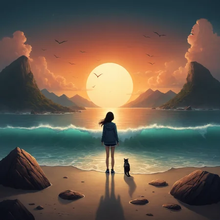 by [Alena Aenami:Duy Huynh:0.25] and [[Cyril Rolando|Stanley Artgerm]:Cyril Rolando and Stanley Artgerm:0.65] [, landscape::1]