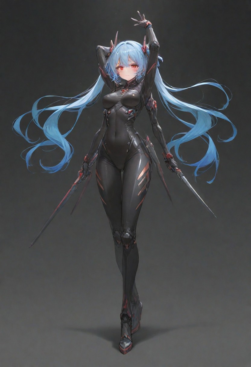 source_anime, ((score_9)),score_8_up,score_7_up,score_6_up,score_5_up,score_4_up,
Medium breasts, solo, long hair, looking at viewer, blush, bangs, black background, hair ornament, red eyes, 1girl, white background, twintails, blue hair, standing, full body, pink hair, multicolored hair, arms up, bodysuit, covered navel, gradient hair, skin tight, multicolored clothes, (butterfly hair ornament:0.5), multicolored bodysuit, best quality, amazing quality, very aesthetic, absurdres
best quality, masterpiece, absurdres