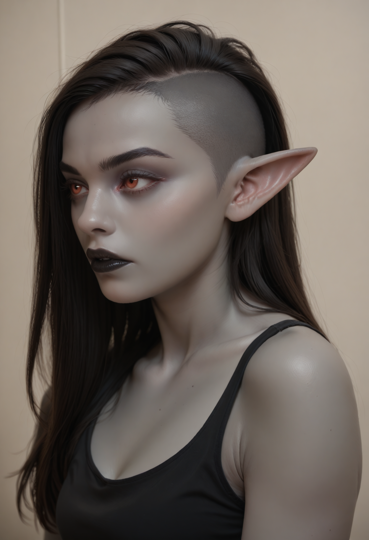 score_9, score_8_up, score_7_up, rating_safe,
1girl, solo, black tank top, 
 <lora:Dark_Dalsi_Pony_v1.0:0.7> d4rkd4ls1, long hair:sidecut, grey skin, pointy ears, black lips,