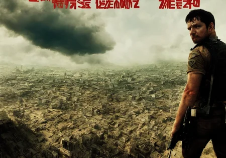 best quality, masterpiece, movie poster, bright green eyes, looking directly at the camera (D1J1Z1 man:1.3) in another world, afffff666666