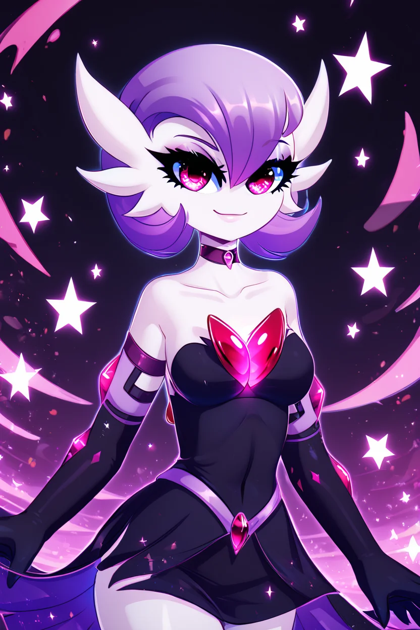 score_9, score_8_up, score_8, medium breasts, (curvy), cute, eyelashes, BREAK, , zzshinygardevoir, purple hair, dress, bare shoulders, medium breasts, standing, collarbone, black dress, gloves, elbow gloves, strapless dress <lora:Shiny_Mega_Gardevoir_PDXL:1.0>, , BREAK, smile, closed mouth, looking at viewer, cowboy shot, ,,, embedding:zPDXL, Expressiveh, ,,, <lora:MantisStyle_PDXL_v2:0.8>, <lora:SDXLFaeTastic2400:0.5>, <lora:Expressive_H-000001:0.4>,