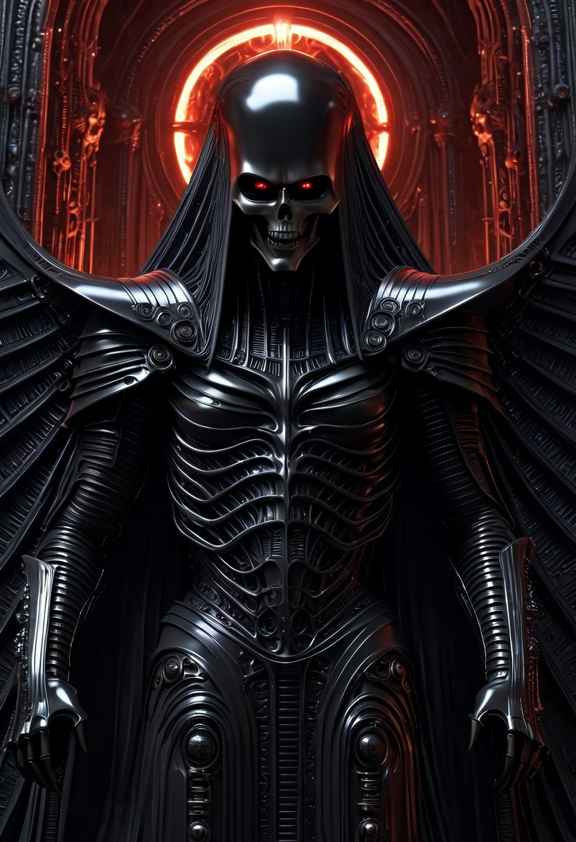 the antichrist
, moody light, by H.R Giger, 4k resolution digital art trending on Artstation and unreal engine 5, hyperrealism, full body shot, glowing eyes, cinematic, epic, masterpiece, surreal, fantasycore, hyperdetailed, ultra realistic, octane render, volumetric lighting, depth of field, bokeh, 8 <lora:Details:0.85>