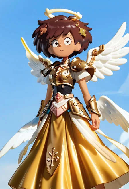 score_9, score_8_up, score_7_up, 1girl, nocunoct, anneboonchuy, brown hair, dark-skinned female, short hair, (((six angel wings))), three pairs of wings, solo, bright light shinning in the background, armour, golden silk long skirt, looking a viewer
BREAK, (masterpiece, best quality, highly detailed), expressiveh, floating