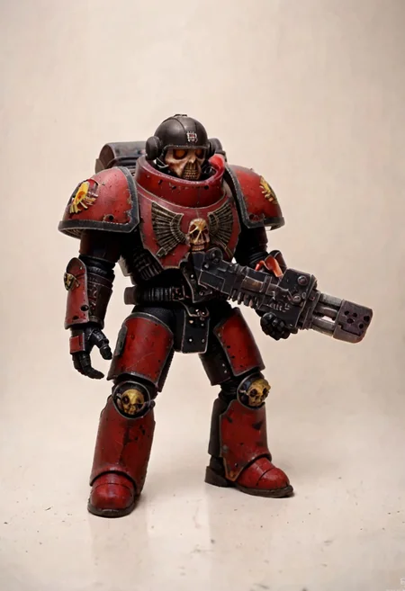 Score_9_up, absurdres, source: GamesWorkshop, grimdark, gothic horror, an adeptus astartes space marine in terminator armor and helmet, he is wielding a heavy flamer