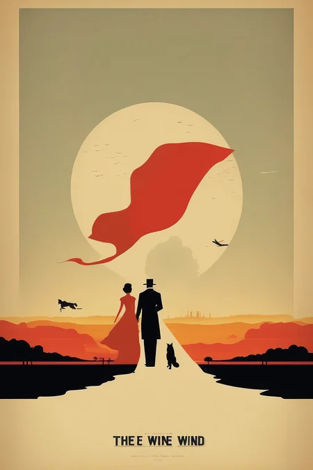 <lora:Olly Moss Style:1>Olly Moss Style - Gone with the Wind in the style of a minimalist travel poster