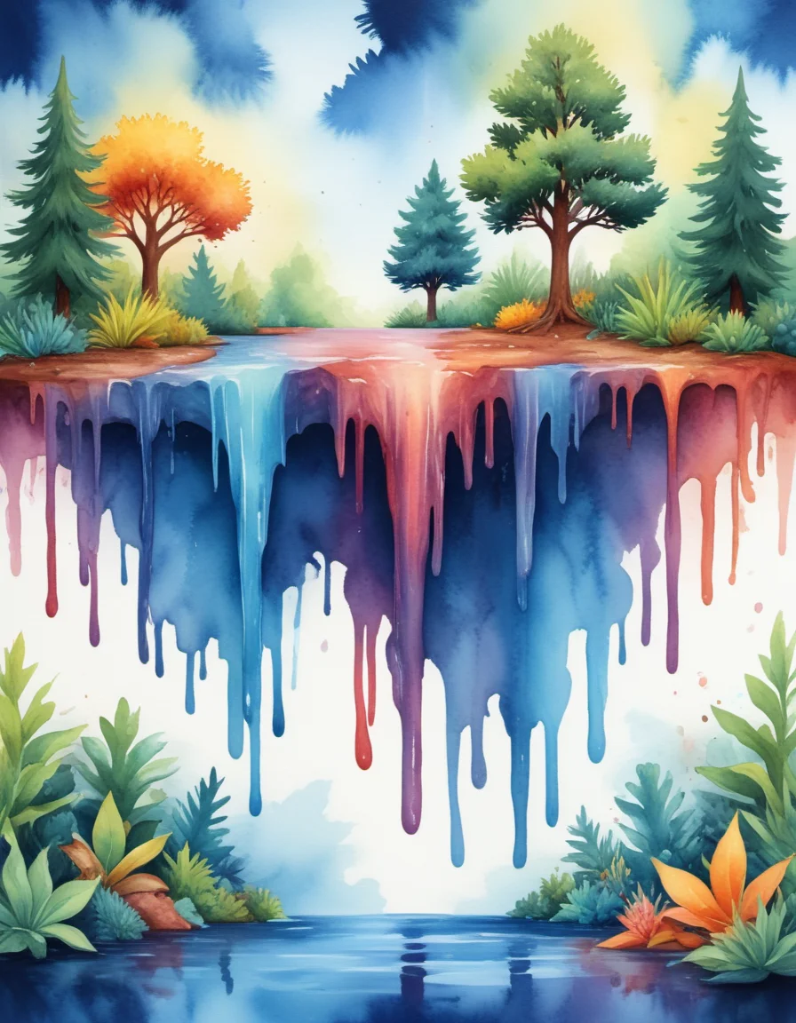 novuschroma65 style forest and desert dripping water color drip painting <lora:novuschroma65 style:1> <lora:sdxl_lightning_8step_lora:1>