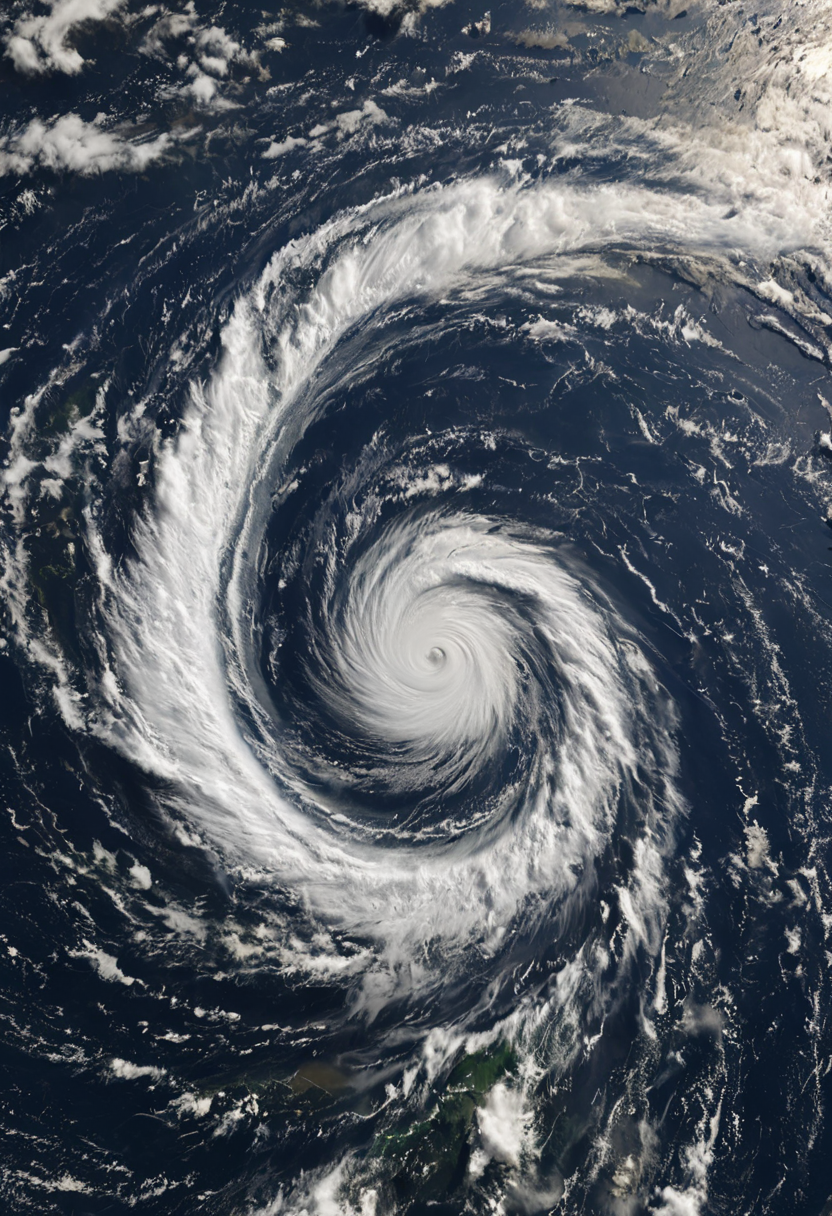 view from space , huge hurricane <lora:add-detail-xl:1>