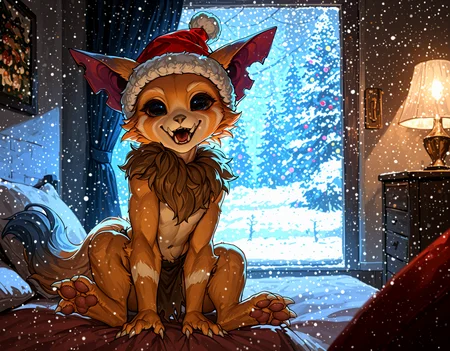 <lora:GnarXLIllustrious-000060:1> Gnar, yordle, fangs, 3 toes, pawpads BREAK
loincloth BREAK
christmas themed, holidays, indoors, winter, christmas hat, BREAK
<lora:spo_sdxl_10ep_4k-data_lora_webui:1> highly detailed, detailed background, absurdres, high resolution, 8K, highres, 4k, 2k, high detail BREAK
masterpiece, best quality, amazing quality, very aesthetic, absurdres, newest, sceneryâââ