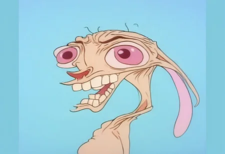 upper body, ren, expression, teeth not deformed, pale blue background,
no humans, easynegative, By bad artist