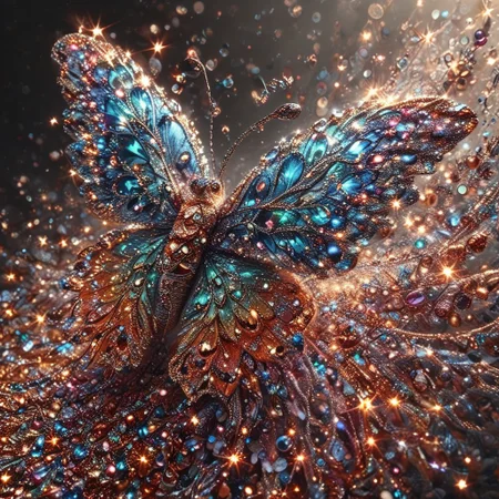 high quality, high details, ultra detailed, multiply butterfly wings in spinning vortex, encircle motions, glitter,
