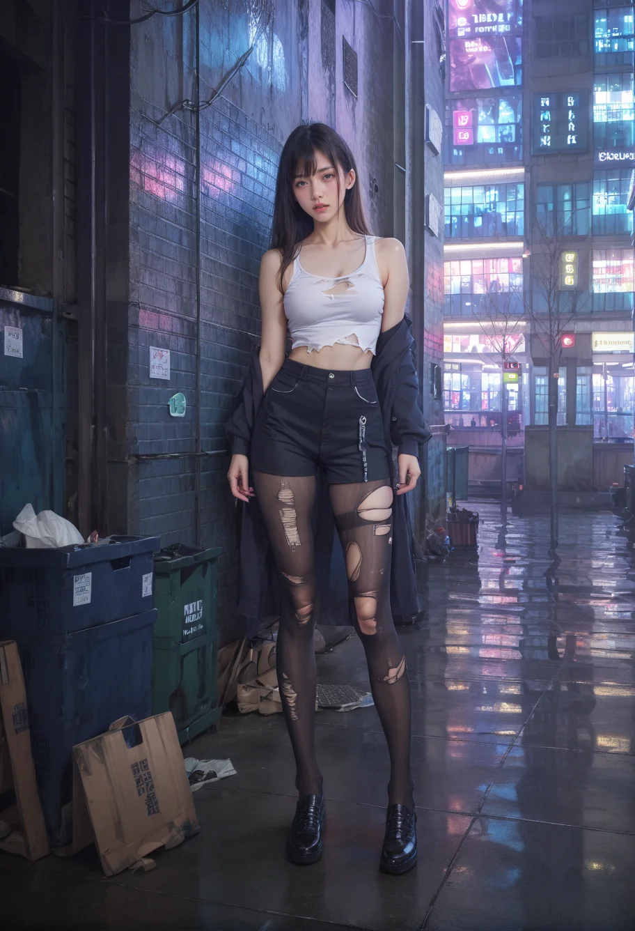 score_9,score_8_up,score_7_up,8k,,ruanyi0724,1girl,torn clothes,torn pantyhose,<lora:0724 _Alley next to the city_v1_pony:1>