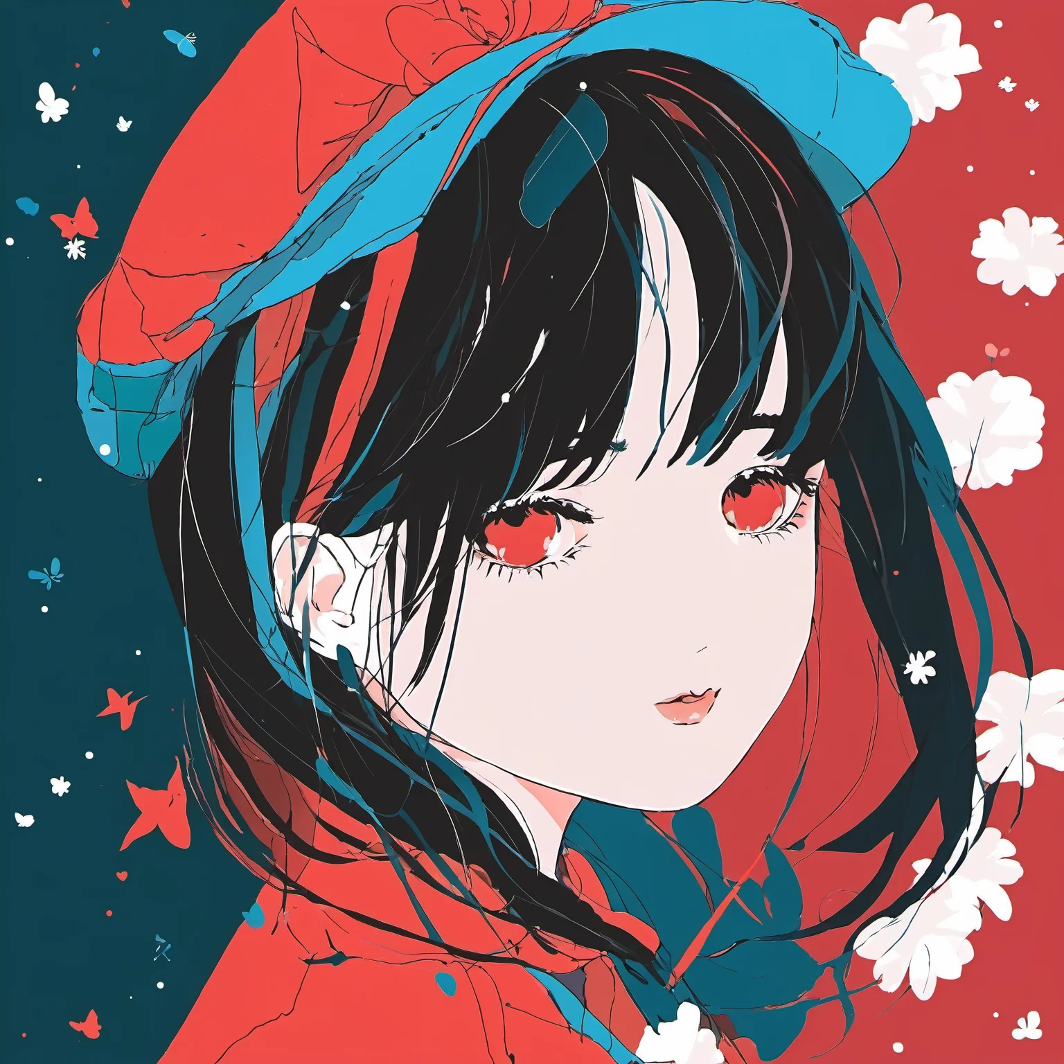 <lora:mourning_girl_xl_v1:0.8>,1girl,red background,