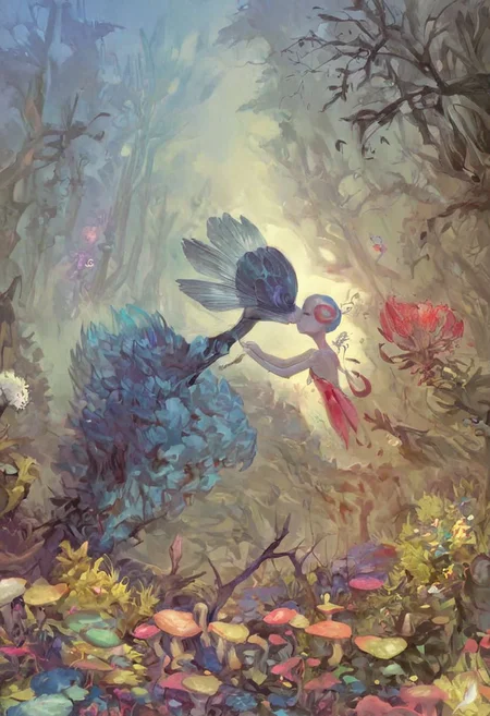 score_9, score_8_up, score_7_up, hard sex, she sleep, masterpiece, best quality, highly detailed, realistic ,.dragonfly- GIRL SITTING .hugs.kissing a hickey with a fairy on his chest hangs a pendant in the form of an ant.dragonfly- GIRL sits face down with his hands on his knees. , in a forest, size difference . THE BRANCH. WITH THICK trunks of trees , the ABYSS , a castle with tiled roofs .STONEWORK. extreme detail, fine textures, deep shadows, sharp lines, rainbow sunset.BEIGE CUMULUS CLOUDS WITH SPIRAL CURLICUES. fog volume and depth. Overgrown WITH PLANTS, expressive CLEAR IMAGE, over-detailed, award-winning, side view.(complex details, masterpiece, best quality: 1.4) , .enlarged pupil.The dragonfly . <lora:2.5DCartoonV2:0.6> , ultra realistic, <lora:cockshock:0.7>, languor of on the face.enlarged pupil.dragonfly-GIRL squatting.hugs.kissing a hickey .mushrooms look like , <lora:NSFW_Reality_Engine_XL05:0.46>