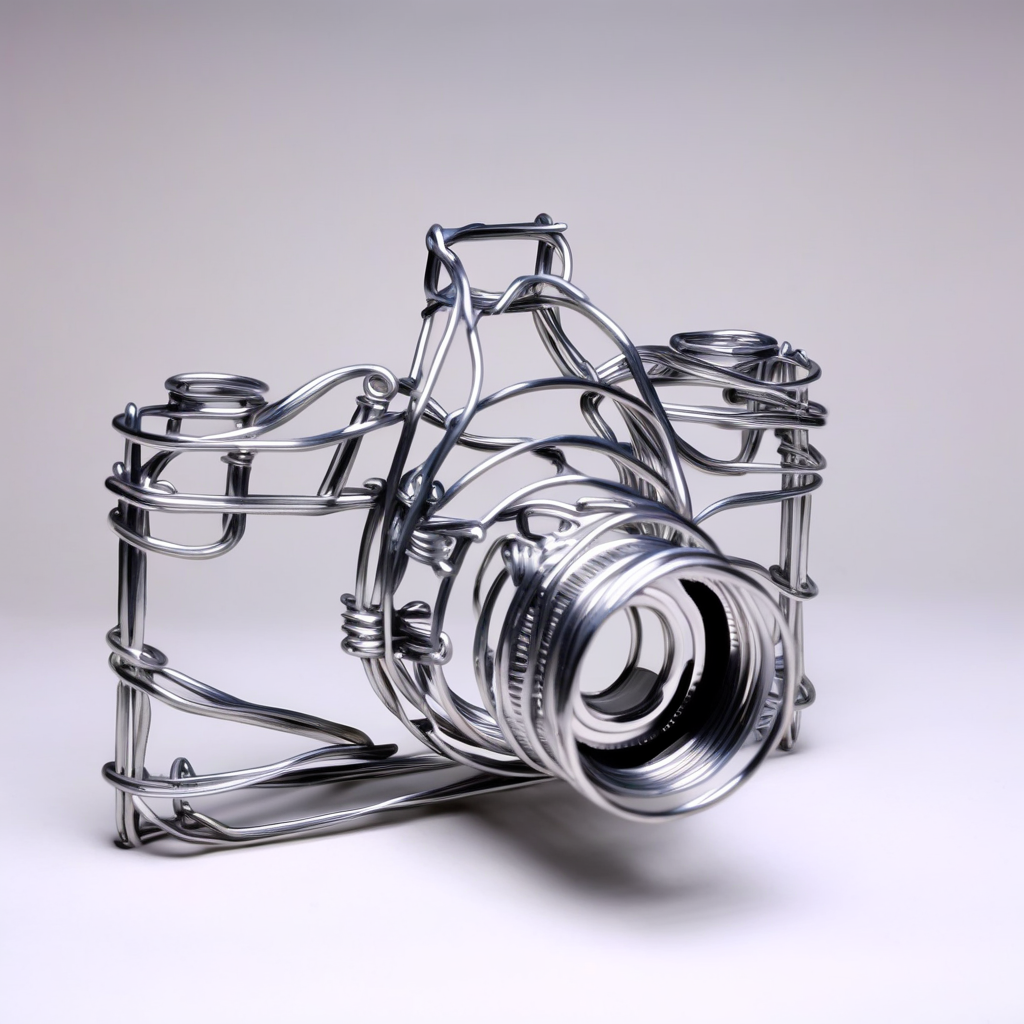 wirex wire sculpture camera<lora:wirex:1>