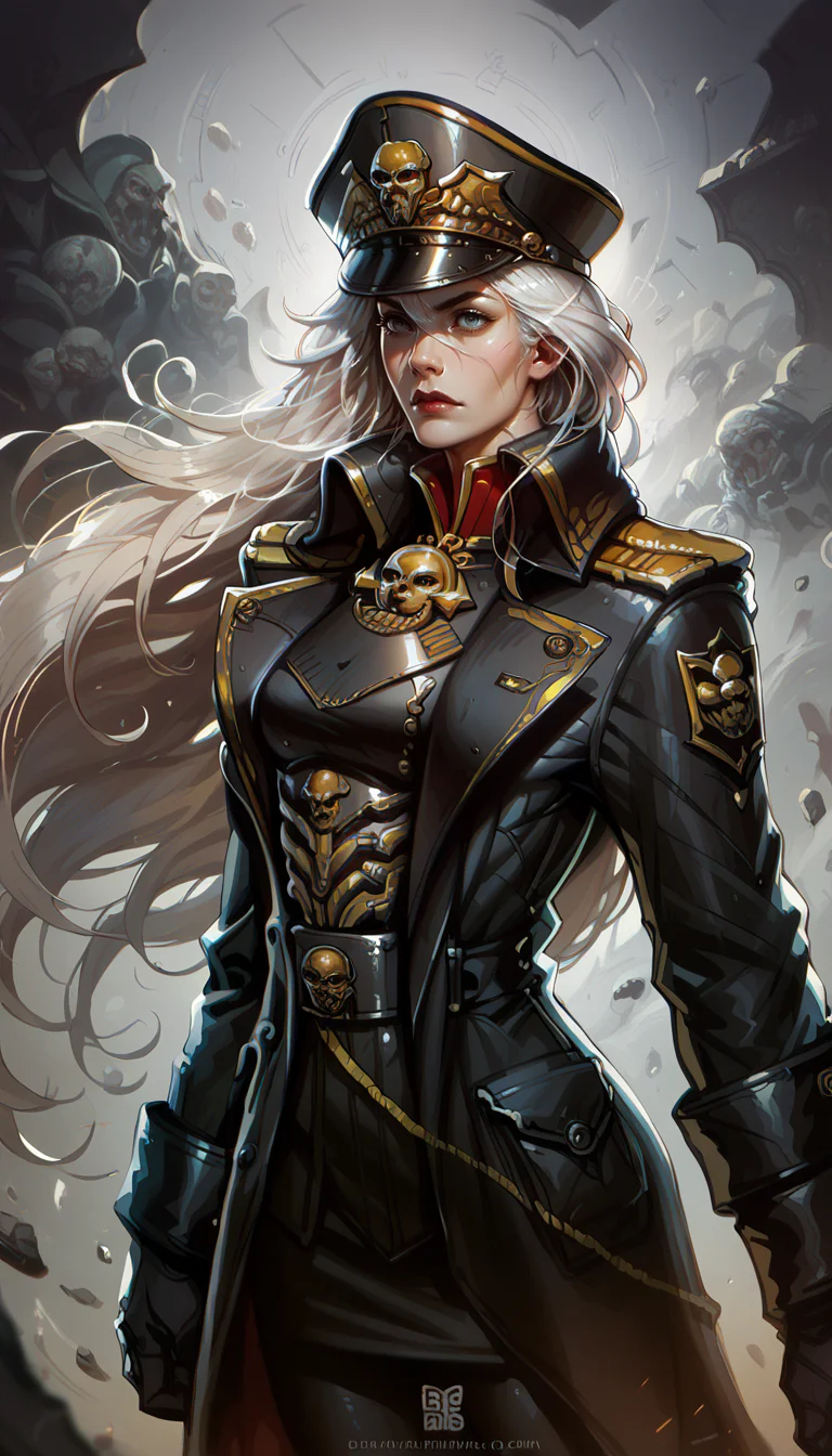 score_9, score_8_up, score_7_up, 1 girl, detailed face, long white hair, warscape, war, , dynamic pose, in movement
from from belov,
<lora:Zeronis_Style:0.8> zeronis,
<lora:Expressive_H:0.6> Expressiveh,
<lora:princess_pony_v1:0.5>,
<lora:PulenKompot-Ganassa Style-PonyXL:0.5> ganassa,
<lora:commissar_uniform_WH40K:0.8>, commissar uniform, long coat, commissar hat