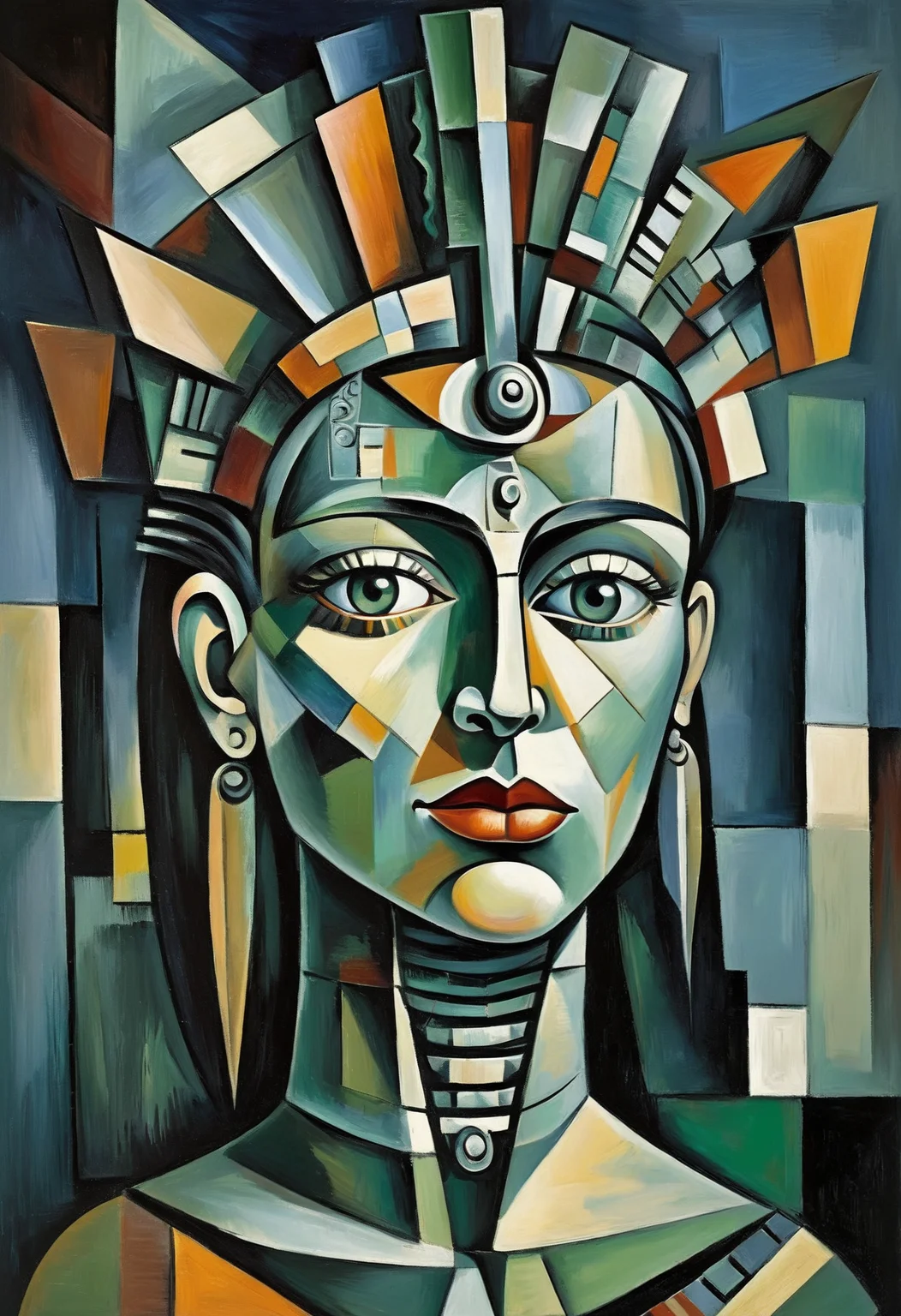 Cubism, The Borg Queen, 8k, masterpiece, award winning art, by Pablo Picasso