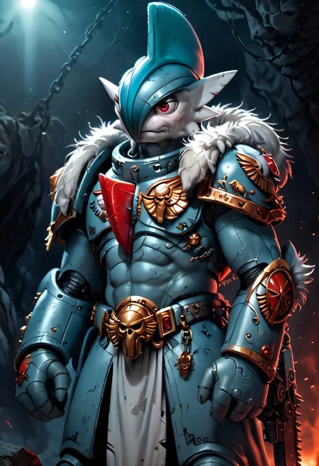 (((Gallade))), male, anthro, Score_9_up, absurdres, source: Gamesworkshop, the Space Wolves chapter, muscular Gallade, red eyes, head crest, feral , in gray armor with fur trim and astartes helmets wielding chain swords, best quality, expressive eyes, perfect face, perfect anatomy, highly detailed, perfect hands, Warhammer 40K, space marine, mantisdetailerse, adddetails, MOVIE STILL
FILM STILL
CINEMATIC
CINEMATIC SHOT
CINEMATIC LIGHTING, SpaceW40K