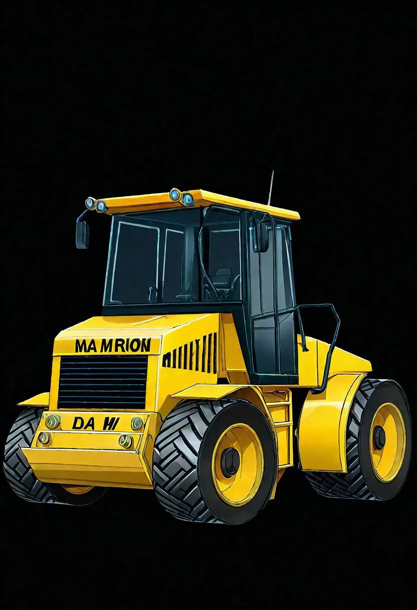 ncrender of a road roller da!,simple background,black background