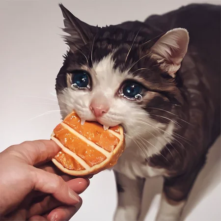 score_9, score_8_up, score_7_up,
sad cat meme, animal focus, cat, animal, out of frame, realistic, eating, food, no humans, holding, pov, solo focus, pov hands, <lora:sad_cat_pony27:0.6>,tears,cry