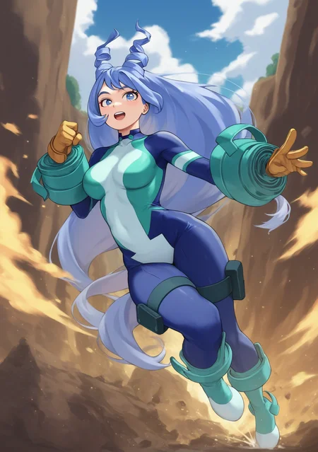 score_9, score_8_up, score_7_up, score_6_up, score_5_up, score_4_up, masterpiece, high quality, BREAK, full body, BREAK, 1girl, <lora:Negire_Hado_My_Hero_Academia__Boku_No_Hero_Academia_PonyXL:0.8> nejire hado, light blue hair, large breasts, blue eyes, hero costume, bodysuit,
