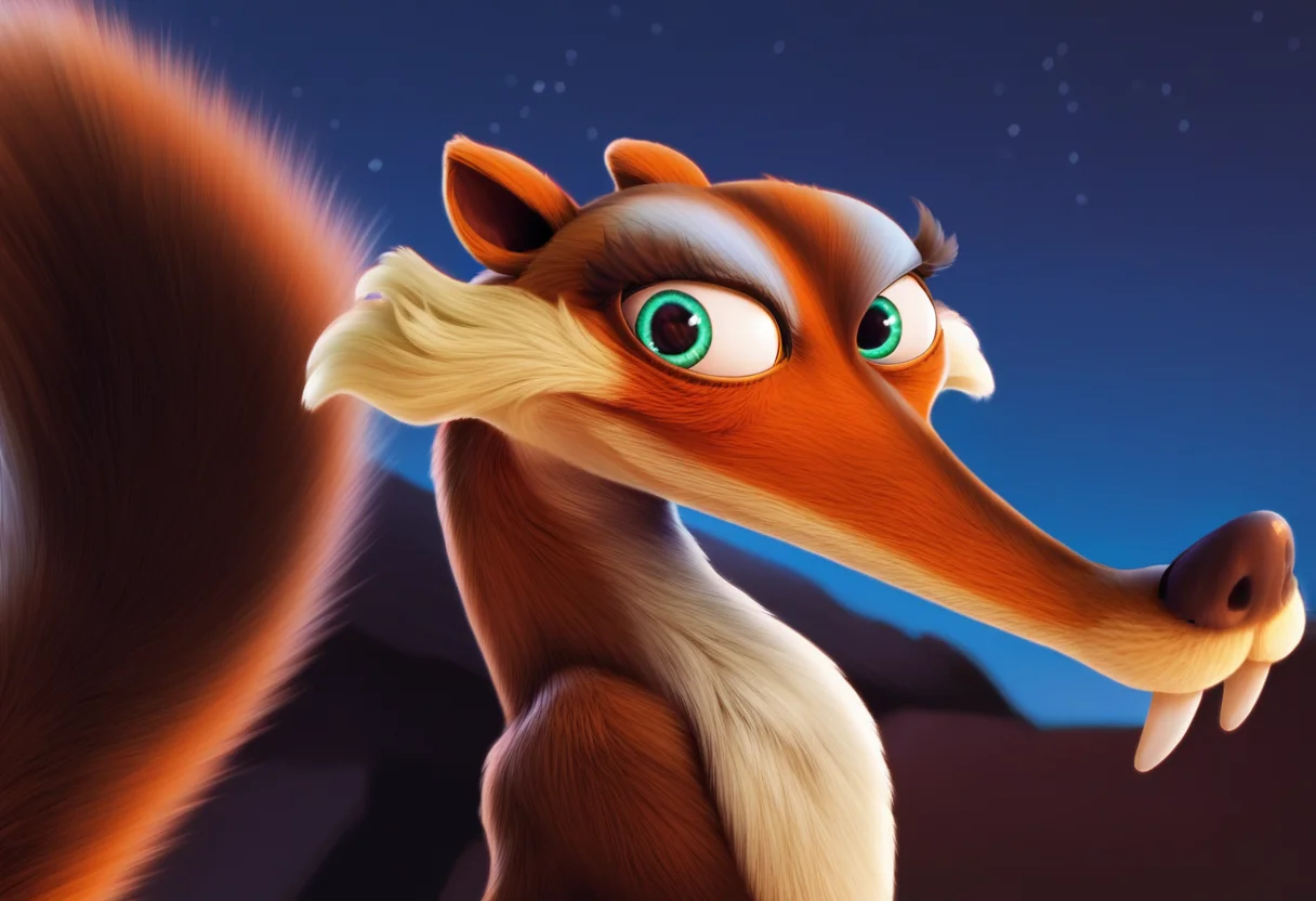(masterpiece,best quality), score_9, score_8_up,score_7_up,score_6_up, score_5_up, source_cartoon, rating_explicit, BREAK, <lora:Scratte:1>, 1girl, scratte, saber-toothed squirrel, feral, perfect ass, godly ass, presenting ass