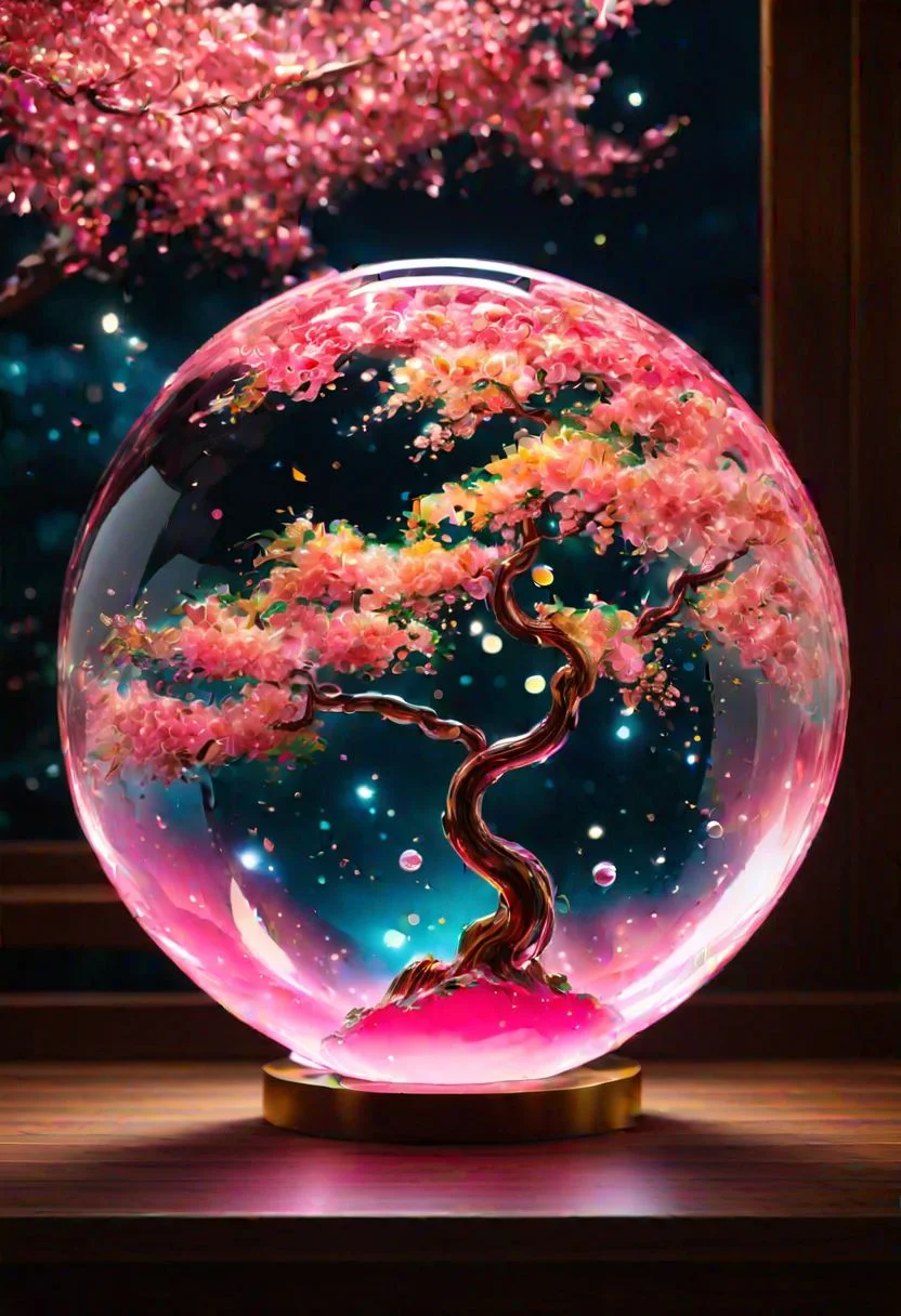 There a glass Apple sculpture, concealed inside is a picture of a beautiful Japanese landscape inside of it with pink trees and falling leaves, in the dark, detailed image, 8k, 8k high quality detailed art, the moon, perfect sphere, amazing wallpaper, digital painting highly detailed, 8 k hd detailed oil painting, beautiful art uhd 4 k, focus on glass apple, close up, bokeh, unfocused counter top background
Modifiers:
extremely detailed Award winning photography fantasy studio lighting photorealistic very attractive beautiful imperial colors ultra detailed 4K 3D hdr very cute