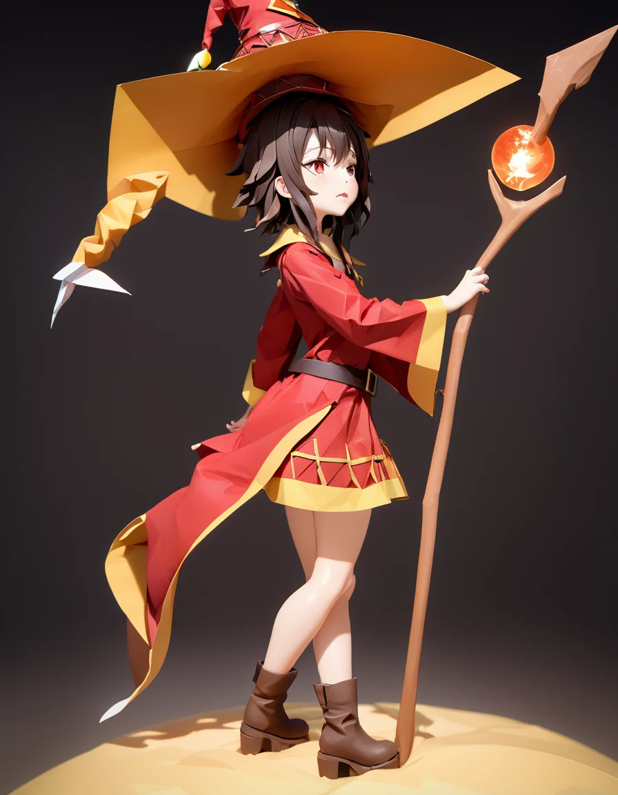 origami style 1girl megumin, nude,witch hat, staff, from the side, pouting ,
inside Steampunk Hospital in Dune Desert, Windy and gusty Weather Majestic sky at Daybreak
<lora:MeguminXL_v2.5:1>, <lora:SDXL - Wrong:1>, ZIP2D . paper art, pleated paper, folded, origami art, pleats, cut and fold, centered composition