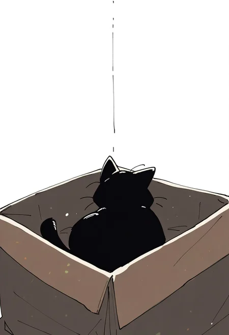 chii-kun \(seedyoulater\), naguru \(cyoroama\), 
very awa, masterpiece, highres, absurdres, newest, year 2024, year 2023, 
(cat:1.2), black cat, (no humans:1.1), scared, paws, fur, (cute:1.2), comfy, solo, standing, 
cozy room, in a box, OO,
day, sunlight, sunrays, 
<lora:TA_trained:0.75>, <lora:ponyv4_noob1_2_adamW-000017:0.33>, <lora:shiroski:0.75>,