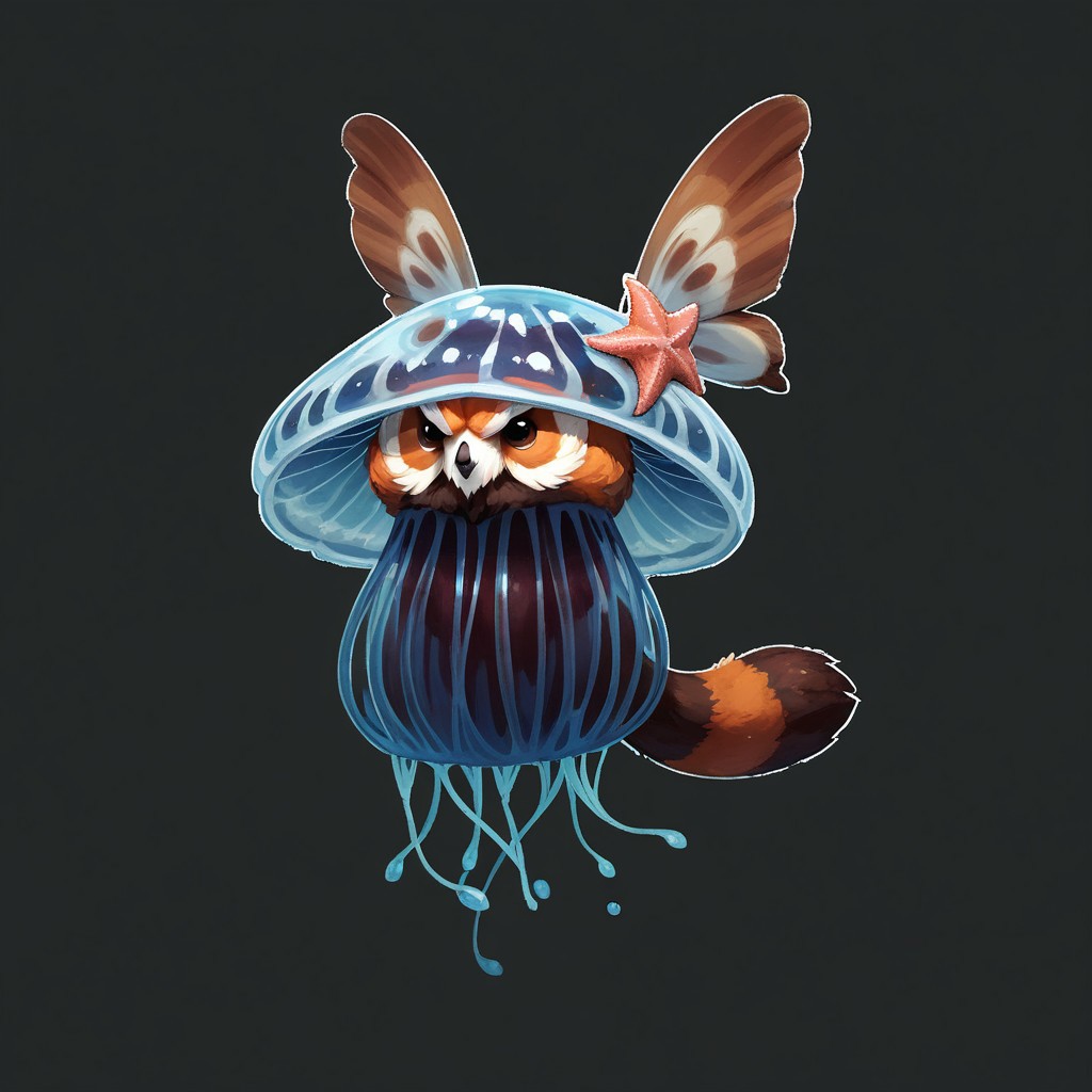 score_9, score_8_up, score_7_up,
p0k3m0n, pokemon, pokemon (creature), no humans, transparent background, simple background, full body, solo, standing,
(owl:1.1), (jellyfish:1.2), (Hummingbird:1.2), (starfish:1.2), (butterfly:1.1), (red panda:1.1),
simple background, grey background,