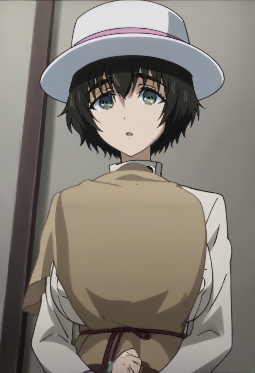 source_anime, official anime artwork, screencap, anime screencap, best quality, <lora:Mayuri_Shiina:1>solo girl, green eyes, thick eyebrows, Mayuri coat, white headwear, ,,,,,,,,,,,,,,,,,anime coloring, anime screencap, 1girl,Solo ,, anime,PUFFY nipple,huge breasts,,,official art, Uncensored ,Unedited ,,,,,,,,,,,,,,