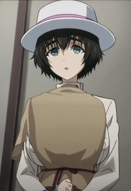 source_anime, official anime artwork, screencap, anime screencap, best quality, <lora:Mayuri_Shiina:1>solo girl, green eyes, thick eyebrows, Mayuri coat, white headwear, ,,,,,,,,,,,,,,,,,anime coloring, anime screencap, 1girl,Solo ,, anime,PUFFY nipple,huge breasts,,,official art, Uncensored ,Unedited ,,,,,,,,,,,,,,