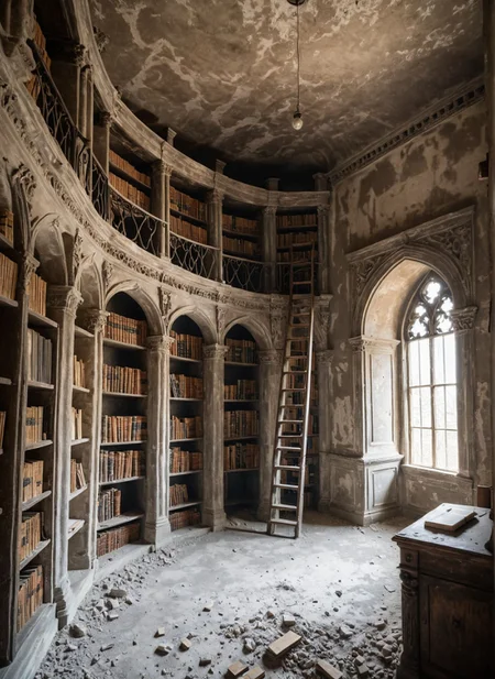 mysterious, a hidden library in a forgotten tower, covered in dust
<lora:xray:1>
<lora:WildcardX-XL-Detail-Enhancer:1>