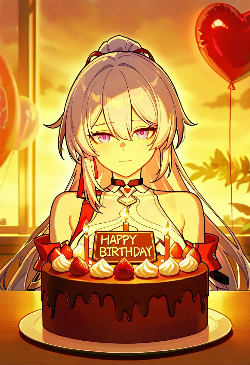 Kiana,
1girl, KiaKaBum,
looking at viewer, happy birthday, solo, birthday, cake, candle, balloon, gift, sad face, lonely environment, sad birthday,
masterpiece, best quality, aesthetic, newest,
(honkai impact 3rd, official art, chinese commentary, game cg,:0.8),
(very awa, very aesthetic, masterpiece, best quality, highres, absurdres, :1.2), ARKNIGHTS ELITE