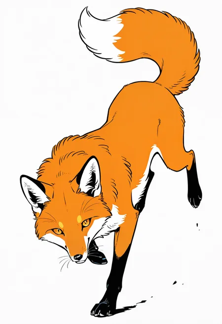 fox,no humans,white background,