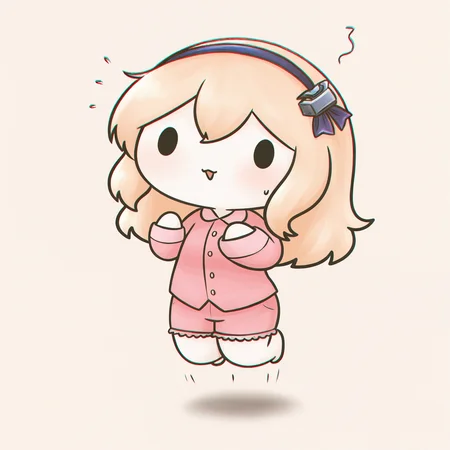 (masterpiece, very aesthetic:1.2), phdpigeon
BREAK 1girl, leandernai, pajamas, cute, chibi, dot eyes, joy, jumping
<lora:Leander_NAIXL_v10:0.8>