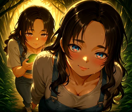 PonyScores7, source_anime, ah1, IllustriousQual, Mdastarou, <lora:natsumi_style:0.5>, <lora:by_usakun-pony:0.4> by usakun, <lora:Akina_Bbw_Style_-_PonyXL:0.2> AkinBw
BREAK (zoom_out:1.8), (futuristic fashion photography, exploring avant-garde designs, dynamic compositions, vibrant colors, storytelling through innovation, showcasing bold styles, unique perspectives, emotional depth, artistic expression, immersive experiences, highlighting creativity, powerful narratives, blending reality and imagination, captivating visuals, exploring the future of fashion)
BREAK 1girl, mature female, (round face:1.2), (thick eyebrows:1.3), (curvy), round-chin, caucasian, (plump face), <lora:Round_face:0.2>, <lora:ETO_OCPonyXL:0.3> eto_oc, skindentation, (plump), thick thighs, wide hips, busty, voluptuous, lips, <lora:venus body PonyXL:0.3>, <lora:shinyskin2:0.2> glistening skin
BREAK  (((curly hair), long hair, (black hair:1.4), (parted hair:1.7), messy hair, kinky curls, <lora:hairdetailpxl:0.2> hairdetailpxl))
BREAK ((half green and brown eyes), (colorful eyes), (multicolored eyes), (downturned eyes:1.4), <lora:expressive eyes:0.2> expressive eyes, <lora:eyedetailpxl:0.2> eyedetailpxl, <lora:Eyes_High_Definition:0.2> EyesHD)
BREAK ((Ecstatic,  <lora:Expressive_H:0.2> Expressiveh, <lora:Emotional_Anime_Expressions_PonyXL_Concept:0.2> emotional, <lora:Best_Facial_Expression_LoRA_PONY:0.2>, looking at viewer, <lora:Detailed expressive EXEV style -XL Pony V1.0:0.2> FaceDetail))
BREAK ((offering Chinese Cabbage))
BREAK Sage Green and Warm Beige acid-washed denim overalls, crop top, high-top sneakers, backwards baseball cap
BREAK (((a dramatic view of the cliffs at Los Siete Altares in Guatemala, with cascading waterfalls surrounded by dense jungle, The scene is set during golden hour, with warm light creating a magical atmosphere, The mood is serene and inviting, perfect for appreciating natural beauty)))
BREAK <lora:xl_more_art-full_v1:0.2>, <lora:aesthetic_anime_v1s:0.2>, <lora:EpicF4nta5yXL:0.2>, <lora:detailxl:0.2> detailxl, <lora:Fant5yP0ny:0.2>, best quality, amazing quality, best aesthetic, absurdres, illustration, Volumetric_Lighting, ultra-detailed, very aesthetic, intricate details, 8k, masterpiece, best_quality
BREAK Stable_Yogis_PDXL_Positives, AS-Adult, <lora:Complicated fantasy portrait - XL Pony V2.0:0.2>, bad-hands-5, <lora:HDA_Detailer:0.3>, HDA_FatGirlXL