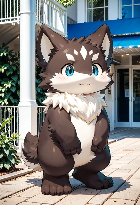 score_9, score_8_up, score_7_up, by zuppu11, photo background, 1boy, furry, kemono, cute, solo, full body, zPDXL3